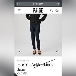 PAIGE Dark Indigo Denim Jeans